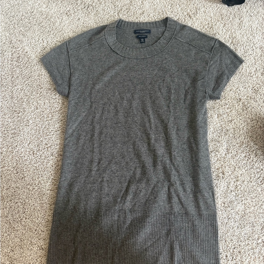 Banana Republic 100% Cashmere Midi Dress – Gray – Size Large